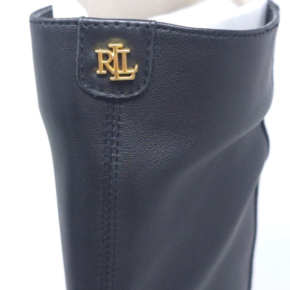 Lauren Ralph Lauren Leannah Black Nappa Leather Boots - Picture 7 of 12